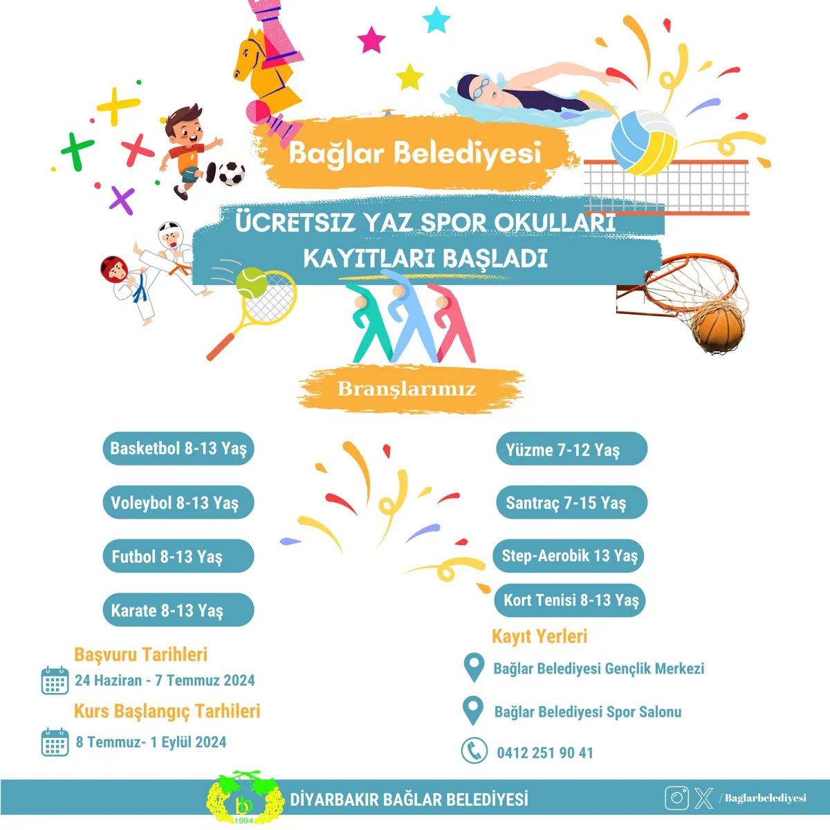 Bağlar Belediyesi Yaz Spor Okulları başlıyor!