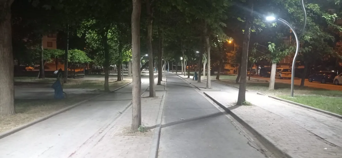 Rıhan Parkı’nda aydınlatma çalışması yapıldı
